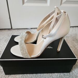 Womens Nina Drenka-Ivory luster satin